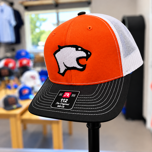 Orange and Black Trucker Hat - L/XL